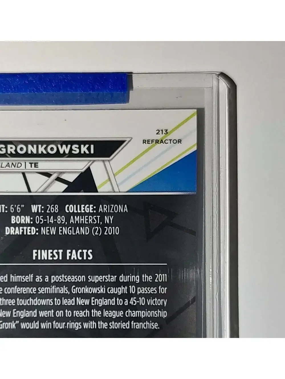 Rob Gronkowski 2023 Topps Finest NFL #213 Refractor Card New England Patriots